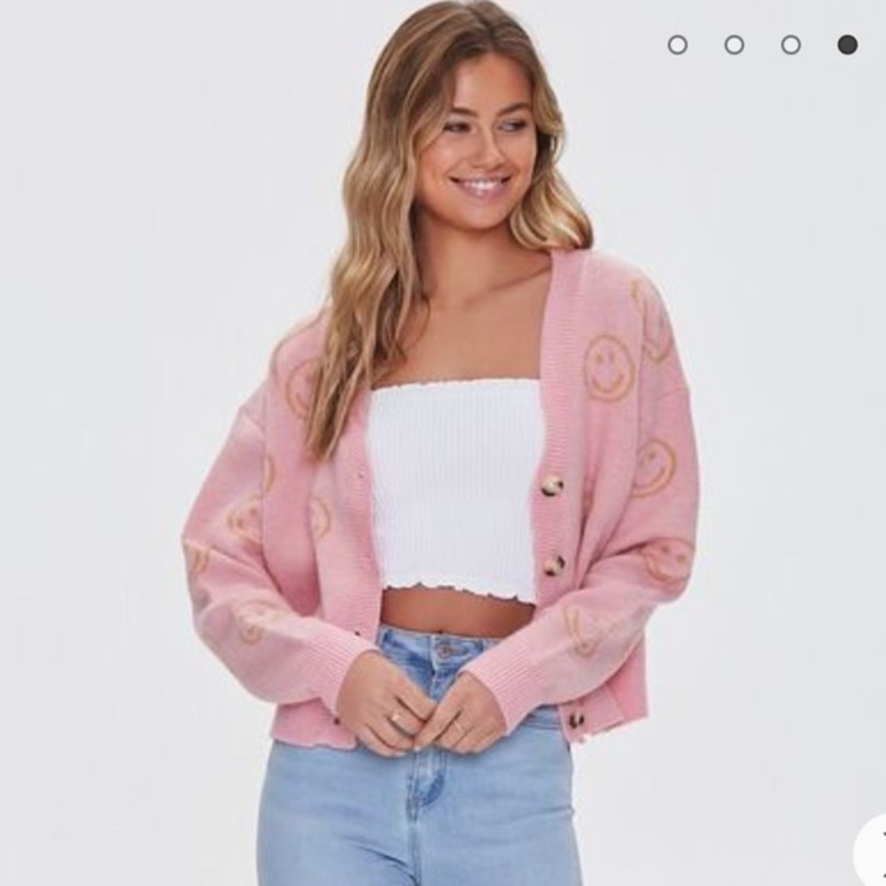 Happy Face Cardigan Sweater